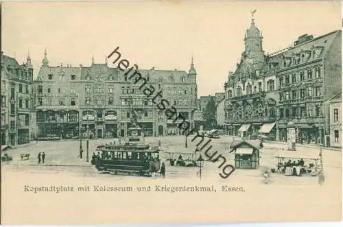 Essen - Kopstadtplatz - Kolosseum - Kriegerdenkmal - Strassenbahn