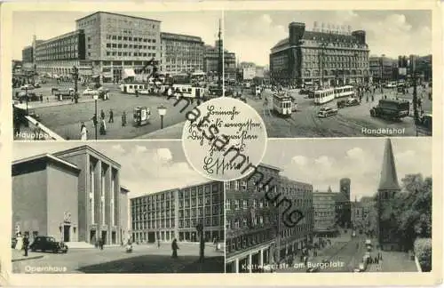 Essen - Hauptpost - Handelshof - Opernhaus - Strassenbahn - Verlag Heinrich Koch Essen