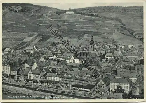 Rüdesheim - Fliegeraufnahme 1937 - Hotel Darmstädter Hof Besitzer Hans Wagner - AK-Grossformat - Luftbildverlag Ernst As