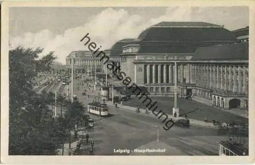 Leipzig - Hauptbahnhof - Strassenbahn - Verlag Albert Krebs Leipzig