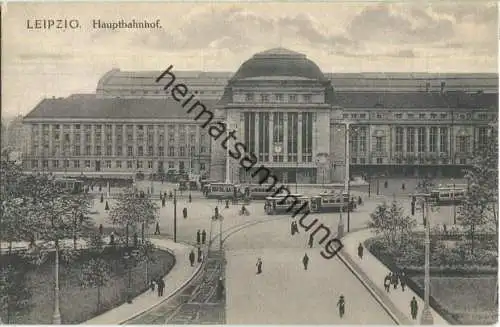 Leipzig - Hauptbahnhof - Strassenbahn - Verlag Karl Fickenscher Leipzig