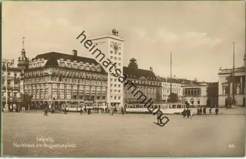 Leipzig - Hochhaus am Augustusplatz - Strassenbahn - Verlag Vereinigter Leipziger Bahnhofsbuchhandel