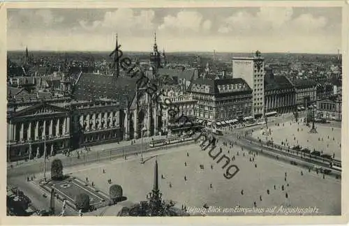 Leipzig - Augustusplatz - Blick vom Europahaus - Strassenbahn