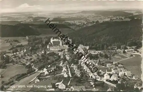 Wolfegg - Flugaufnahme - Foto-AK - Verlag Kaufhaus Franz Ott Wolfegg - gel. 1966