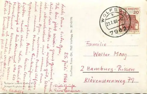 Wolfegg - Flugaufnahme - Foto-AK - Verlag Kaufhaus Franz Ott Wolfegg - gel. 1966