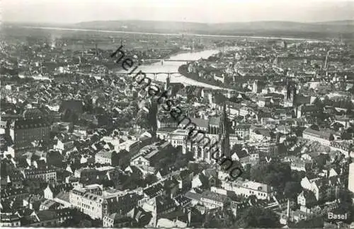 Basel - Luftaufnahme - Foto-AK 60er Jahre - Verlag Photoglob-Wehrli Zürich