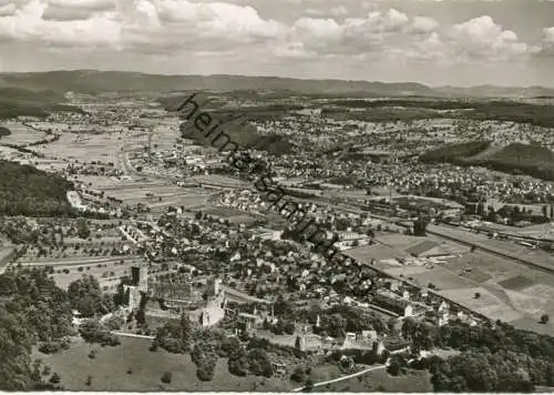 Burgruine Rötteln mit Blick ins Wiesental - Luftbild - Foto-AK Großformat 60er Jahre - Verlag Neumann Lörrach