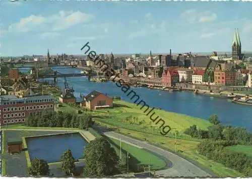 Bremen - Weser - Stadtansicht - AK Grossformat 60er Jahre