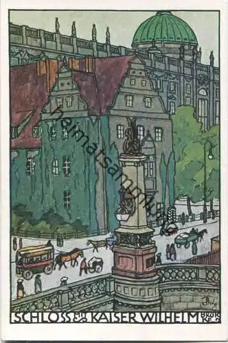 Berlin - Schloss - Kaiser-Wilhelm-Brücke - Deutsche Lehrerversammlung 1912 - Künstler-Ansichtskarte