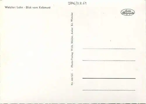 Wetzlar - Blick vom Kalsmunt - Foto-AK Grossformat 60er Jahre - Verlag Wilh. Müller Asslar