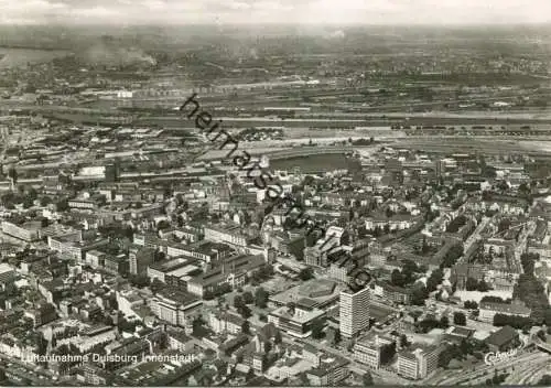 Duisburg - Luftaufnahme der Innenstadt - Foto-AK Grossformat 60er Jahre - Verlag W. Lehmkuhl & Co Dinslaken