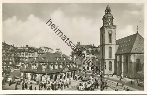 Frankfurt - Hauptwache mit Katharinenkirche - Strassenbahn - Foto-AK ca. 1950 - Verlag Peter Nagel Frankfurt