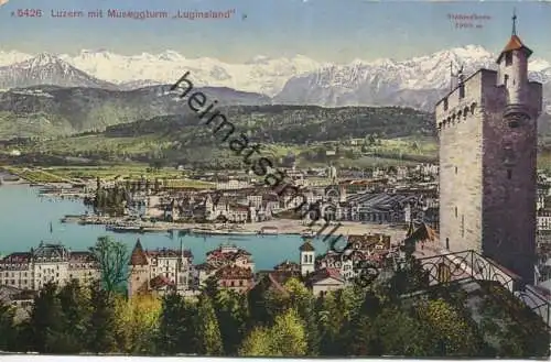 Schweiz - Luzern mit Museggturm Luginsland gel. 1925