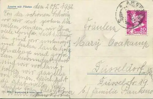 Schweiz - Luzern mit Pilatus gel. 1932