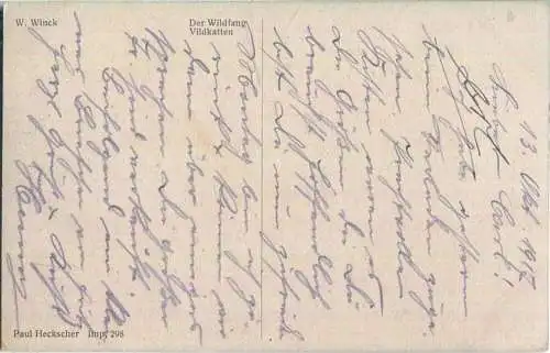 Der Wildfang - Künstler-Ansichtskarte - signiert W. Winck