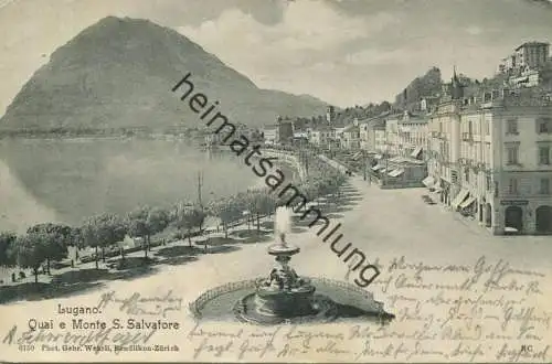 Schweiz - Lugano - Quai e Monte San Salvatore gel. 1904
