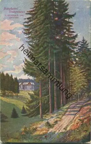 Berghotel Stutenhaus - von Glasbach aus gesehen - Künstler-Ansichtskarte Frühauf - Verlag Karl Thomass Gehren