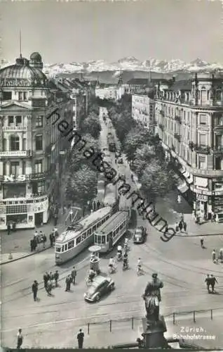 Zürich - Bahnhofstrasse - Strassenbahn - Tram - Foto-Ansichtskarte - Verlag Photoglob-Wehrli Zürich