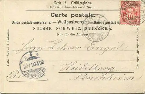 Schweiz - Hotel Kurhaus Pension Uetliberg gel. 1905