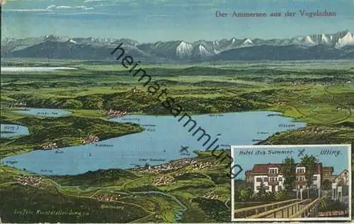 86919 Utting - Hotel Jos. Summer - Der Ammersee aus der Vogelschau - Verlag Jos. Summer Utting - Eugen Felle Isny