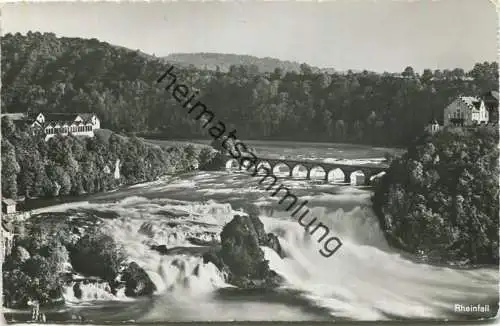 Schweiz - Rheinfall - Foto-AK - Rückseite beschrieben 1956