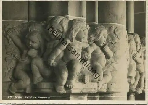 Schweiz - Zürich - Relief am Amtshaus - Foto-AK Großformat gel. 1937