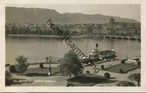 Schweiz - Geneve - Quais et Ville - Foto-AK - gel. 1930