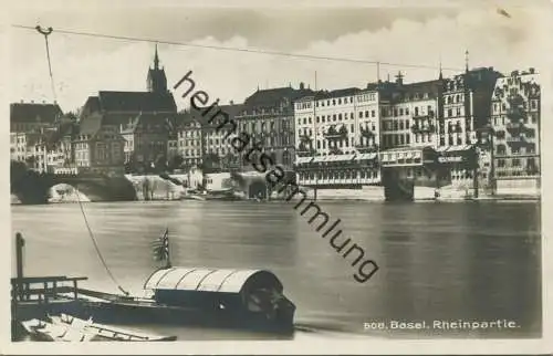 Schweiz -Basel - Rheinpartie mit Fähre - Foto-AK gel. 1930