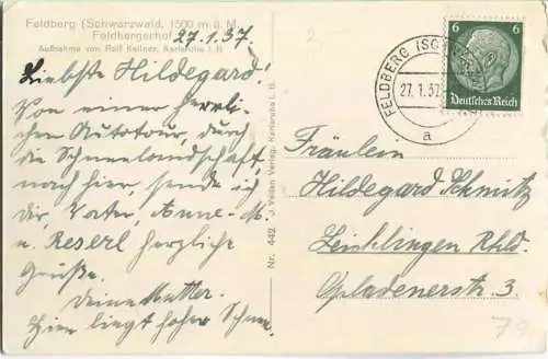 Feldberg - Feldberger Hof - Foto-Ansichtskarte - Verlag J. Velten Karlsruhe