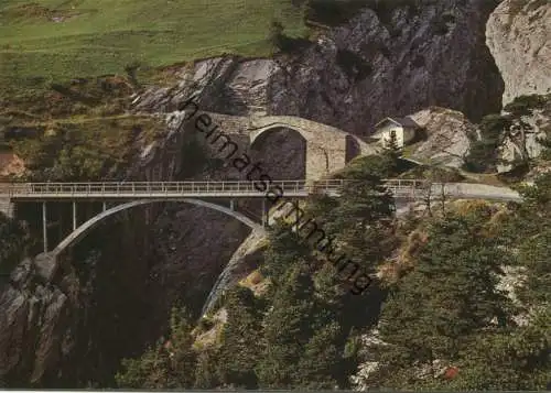 Schweiz - Alte und neue Teufelsbrücke zwischen Leuk und Erschmatt - AK-Grossformat