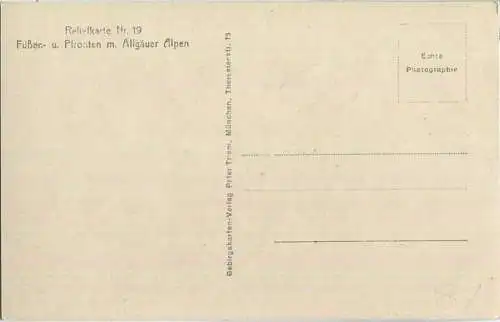 Reliefkarte - Füssen und Pfronten mit Allgäuer Alpen - Foto-Ansichtskarte - Verlag Peter Triem München