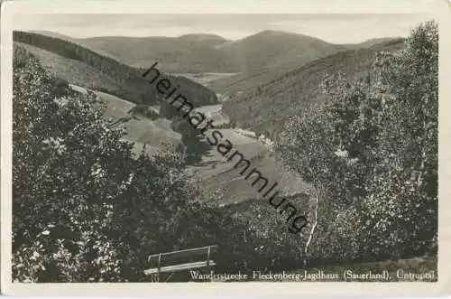 Fleckenberg - Wanderstrecke Fleckenberg-Jagdhaus - Üntroptal - Foto-Ansichtskarte - Verlag Jos. Grobbel Fredeburg