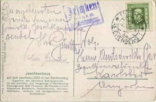Jeschkenhaus auf dem Jeschken - Jested - Verlag des Deutschen Gebirgsvereins Reichenberg