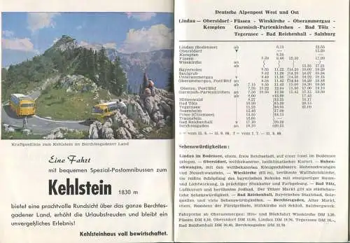 Postamt Oberammergau - Kraftpost Fahrplan Sommer 1960 36 Seiten mit vielen Abbildungen und Postautoverbindungen