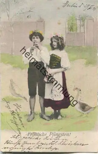 Fröhliche Pfingsten - Paar - Gans