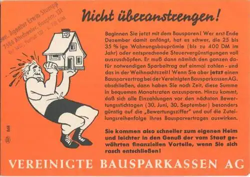 Vereinigte Bausparkassen AG - Werbepostkarte