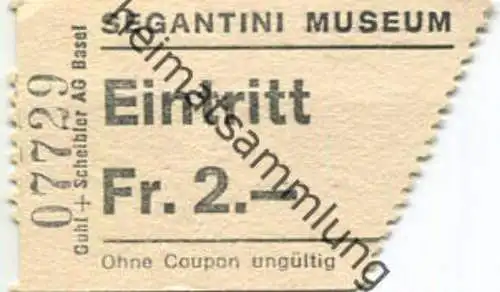 Schweiz - St. Moritz - Segantini Museum - Eintrittskarte