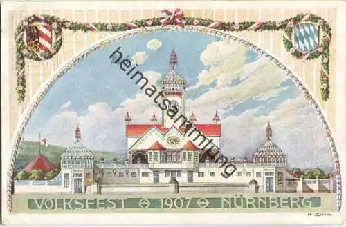 Nürnberg - Volksfest 1907 - H. Zinn - Ganzsache