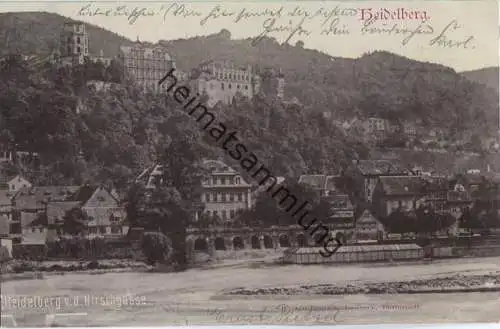 Heidelberg von der Hirschgasse - Foto-Ansichtskarte