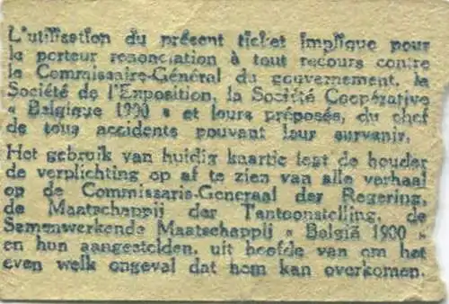 Belgien - Exposition de Bruxelles EXPO 58 - Belgique joyeuse Vrolijk Belgie - Eintrittskarte 1958