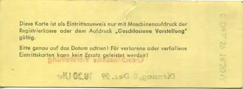 Deutschland - Hamburg - Hamburgische Staatsoper - Eintrittskarte 1959 - Geschlossene Vorstellung