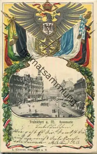 Frankfurt a. M. - Rossmarkt - Flaggen - Prägedruck