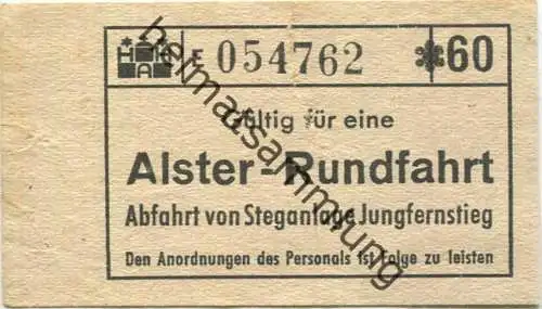Deutschland - Alster Rundfahrt - Fahrschein 60er Jahre