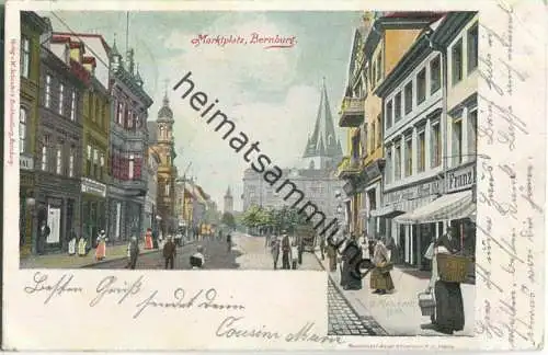 Bernburg - Marktplatz - Künstler-Ansichtskarte G. Melchert