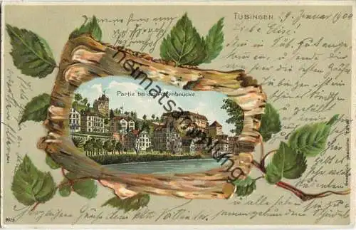 Tübingen - Partie bei der Alleenbrücke - Prägedruck