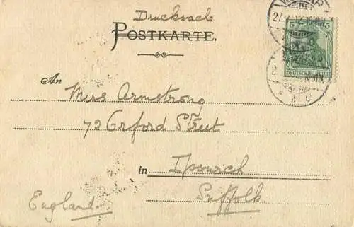 Eisenach - Wartburg - Süd-Ost - signiert A. Bruck - Verlag C. Jagemann Eisenach gel. 1902