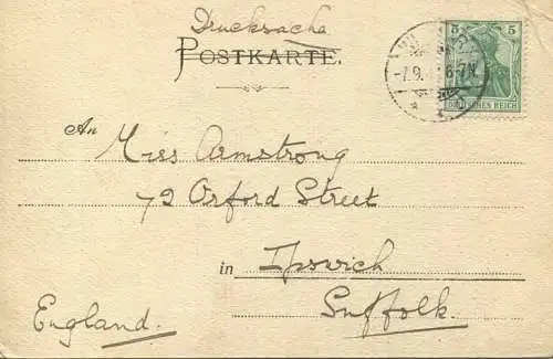 Eisenach - Wartburg - Burghof - signiert A. Bruck - Verlag C. Jagemann Eisenach - gel. 1902