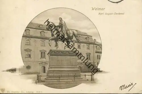 Weimar - Karl-August-Denkmal - Verlag Dr. Trenkler Co. Leipzig gel. 1902