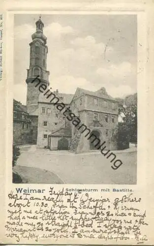 Weimar - Schlossturm mit Bastille - Verlag Robert Bäcker Cassel gel. 1902