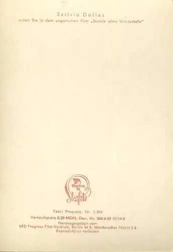 Szilvia Dallos - VEB Progress Film Vertrieb Berlin 1965 - Keine AK-Einteilung